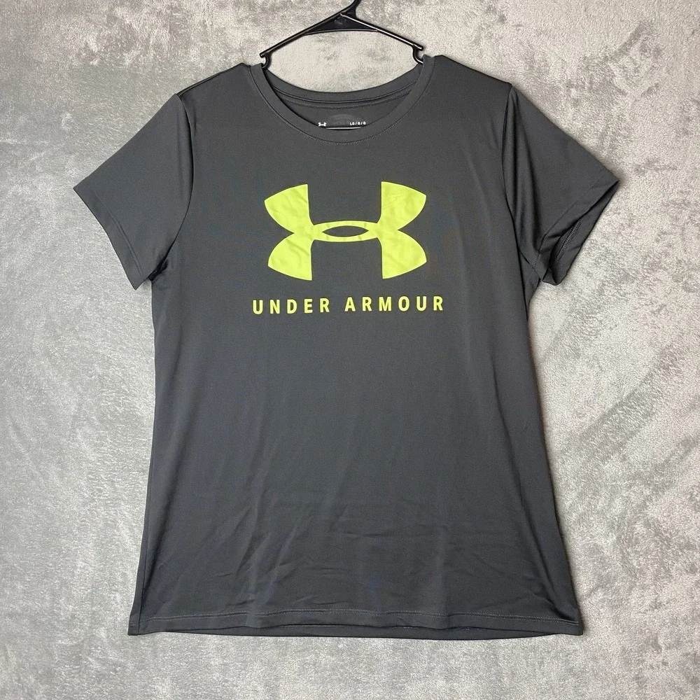 Under Armour Mens Large HeatGear Loose Fit Gray T-Shirt